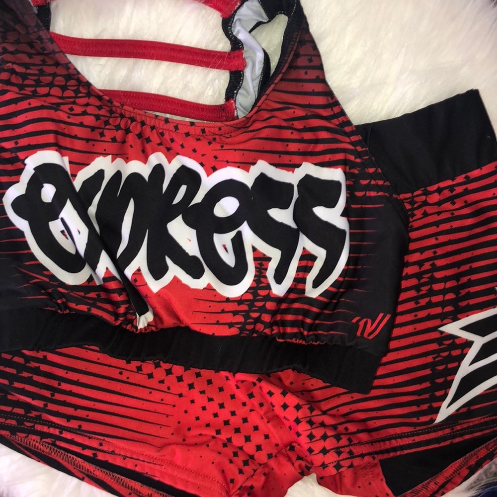 Express Cheer 2018-19 red practice wear